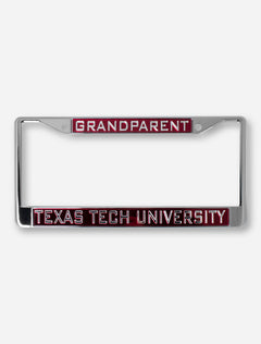 Texas Tech University Grandparent on Red & Chrome License Plate Frame