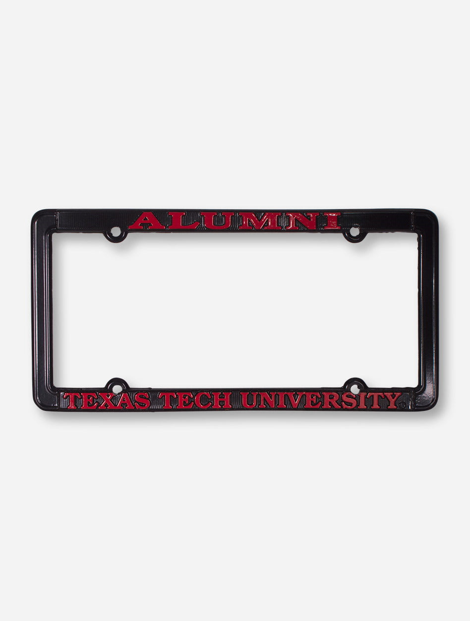Texas Tech Alumni on Polished Black Chrome License Plate Frame