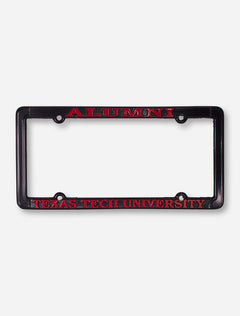 Texas Tech Alumni on Polished Black Chrome License Plate Frame