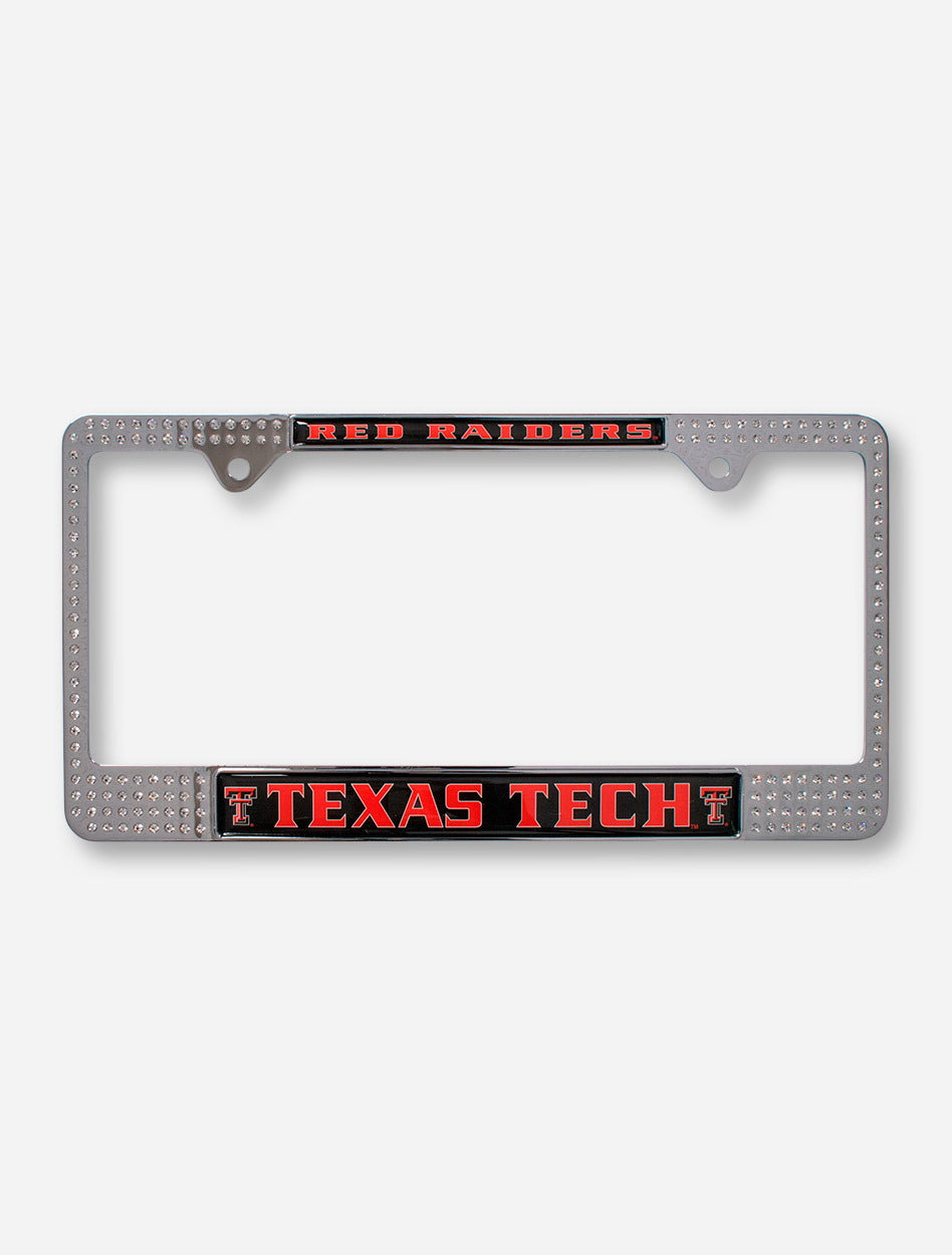 Texas Tech Red Raiders with Rhinestone License Plate Frame