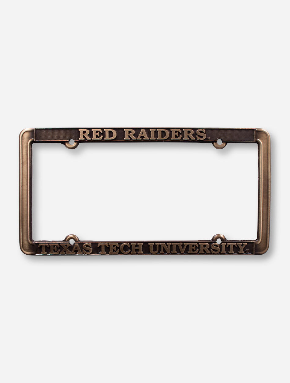Red Raiders Texas Tech University on Bronze License Plate Frame