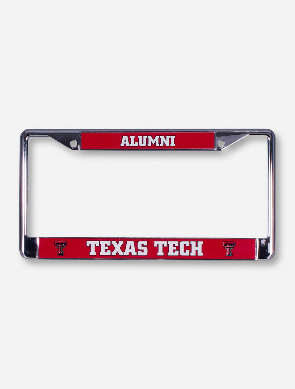 Texas Tech Alumni on Red and Chrome License Plate Frame