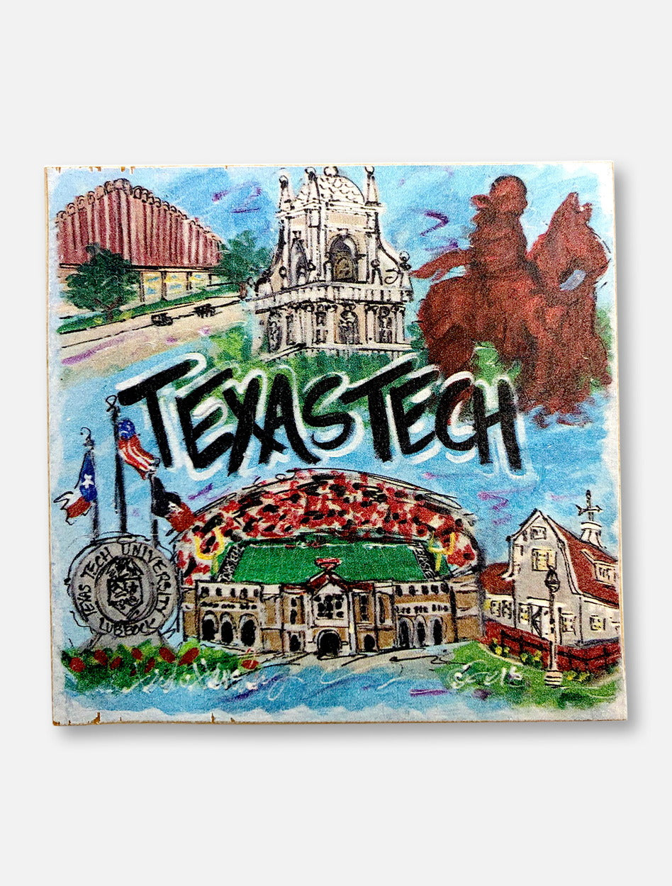 Texas Tech Red Raiders Traditions Collage Wood Magnet