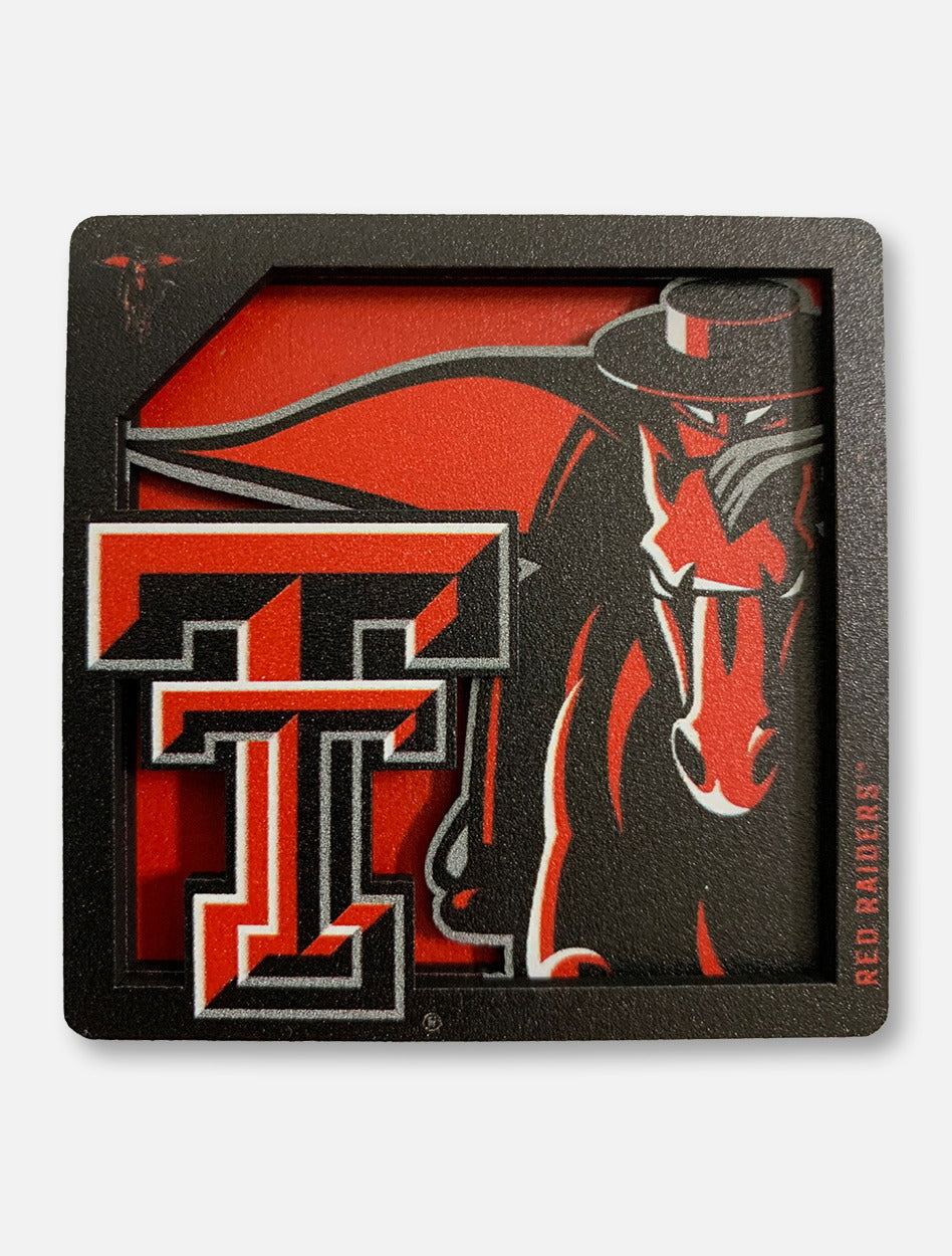 Texas Tech Red Raiders Double T 3D Masked Rider Magnet
