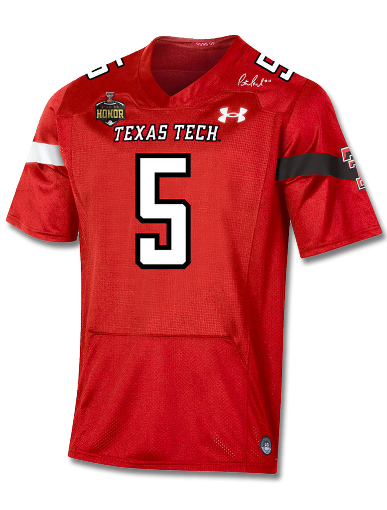 Men's Under Armour Patrick Mahomes Black Texas Tech Red Raiders Team Replica Alumni Jersey Size: Small