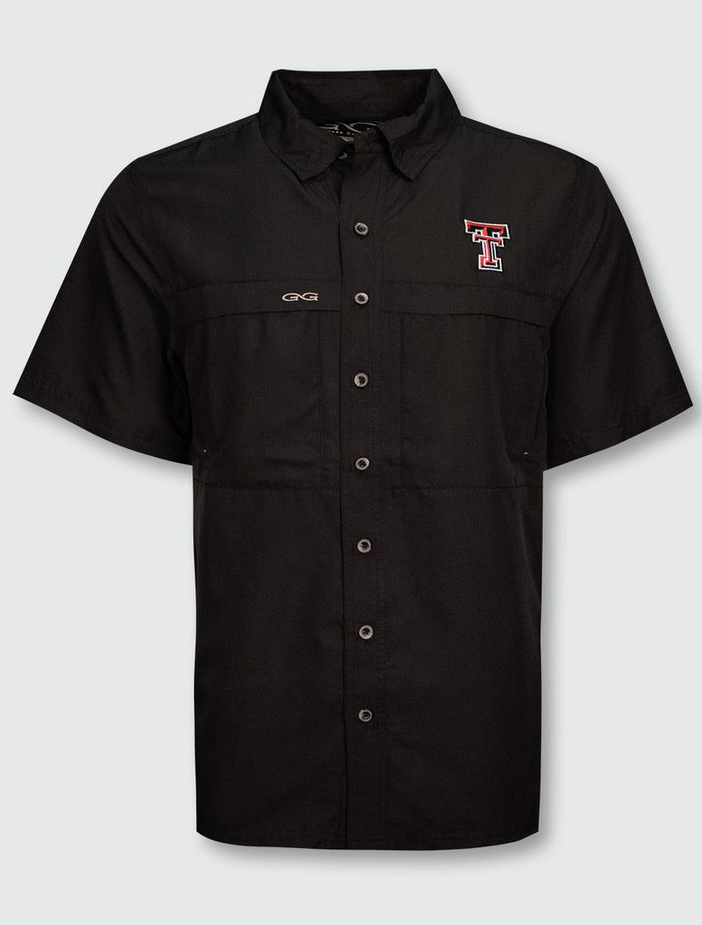 Texas Tech Columbia Tamiami Fishing Shirt in Grey, Size: M, Sold by Red Raider Outfitters