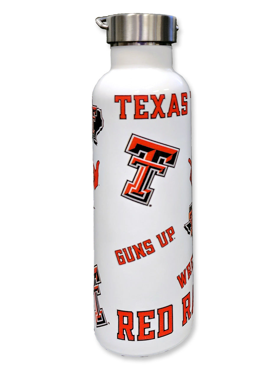 Texas Tech "Medley of Logos" 26 oz Metal Water Bottle