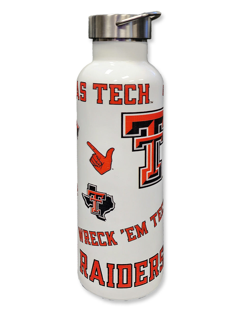 Texas Tech "Medley of Logos" 26 oz Metal Water Bottle