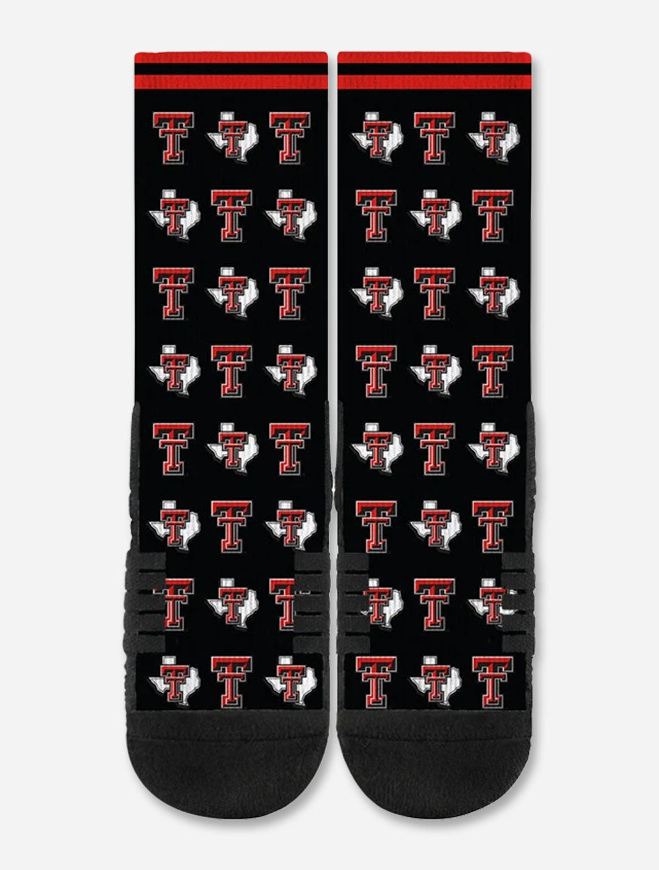 Texas Tech Strideline Repeating Double T and Pride Crew Sock