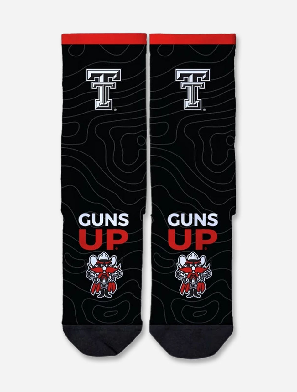 Texas Tech Strideline Guns Up w/ Raider Red Black Crew Sock