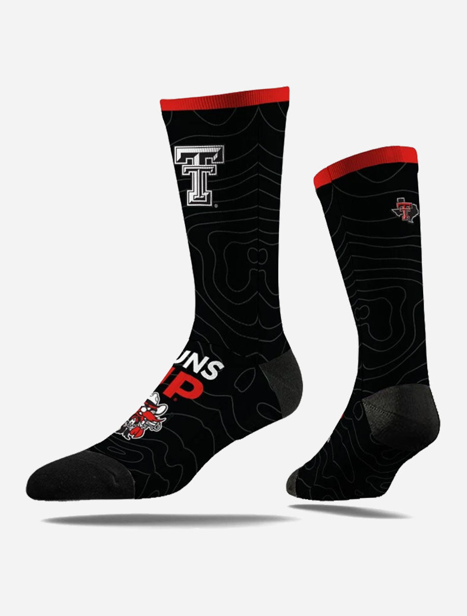 Texas Tech Strideline Guns Up w/ Raider Red Black Crew Sock
