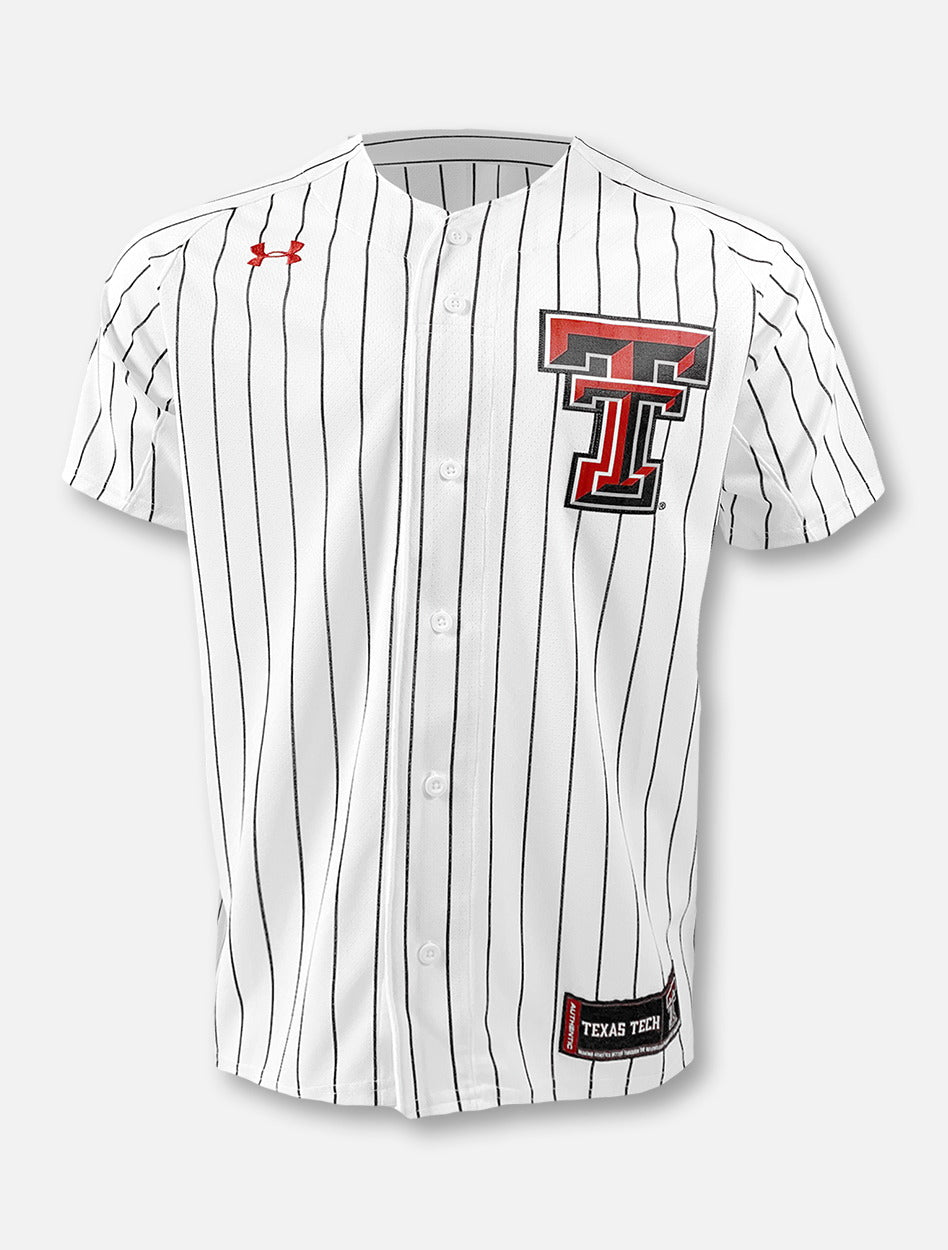 Under Armour Texas Tech Red Raiders Double T Pinstripe Baseball Jersey