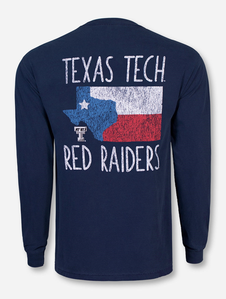 Texas Tech Fly Your Flag on Navy Long Sleeve Shirt