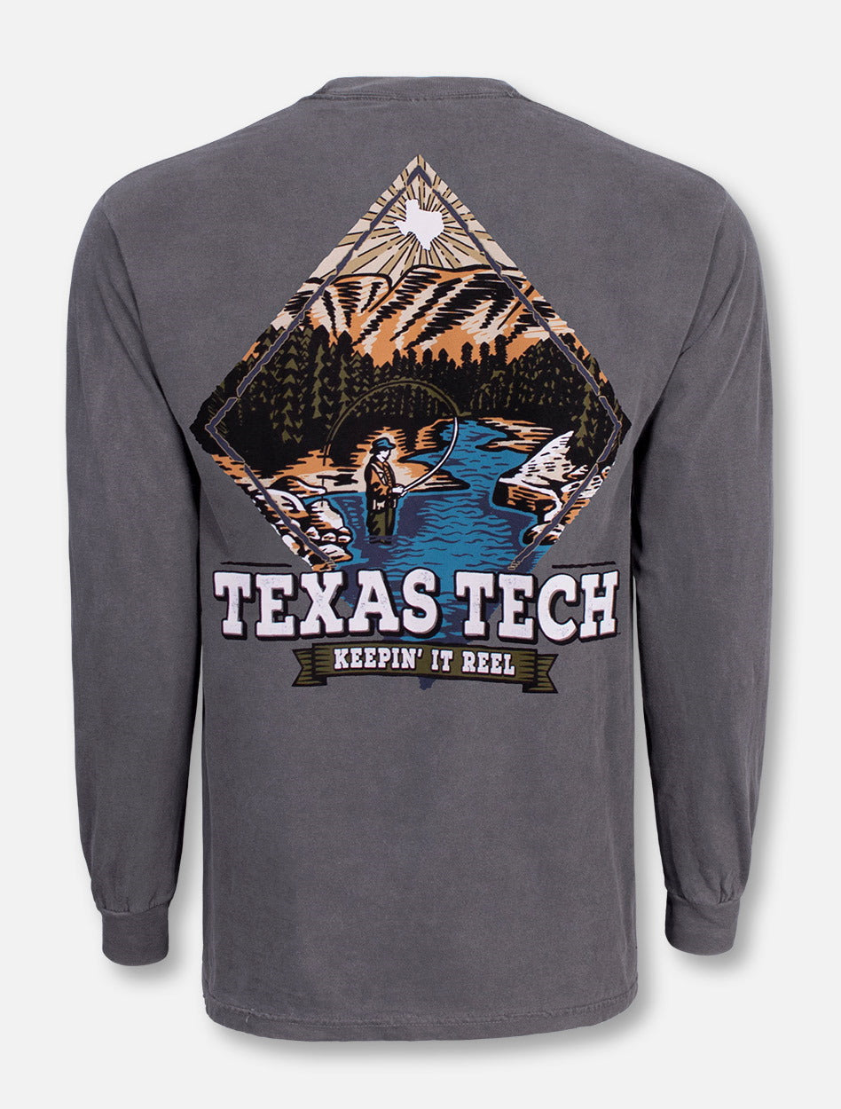 *Texas Tech Red Raiders Black and White Double T "Fly Fishing" Long Sleeve T-Shirt