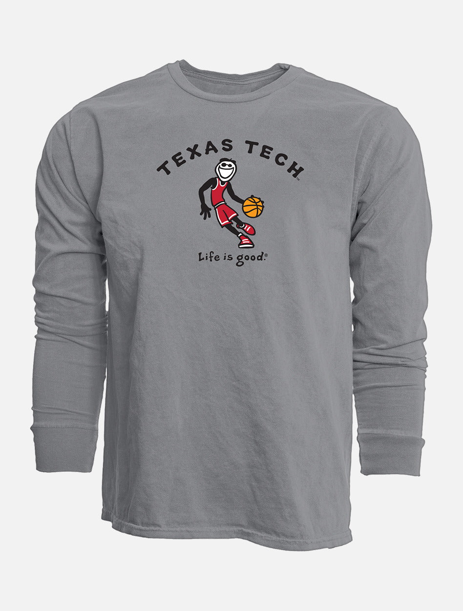 Texas Tech Red Raiders "Life Is Good" Basketball Grey Long Sleeve T-Shirt