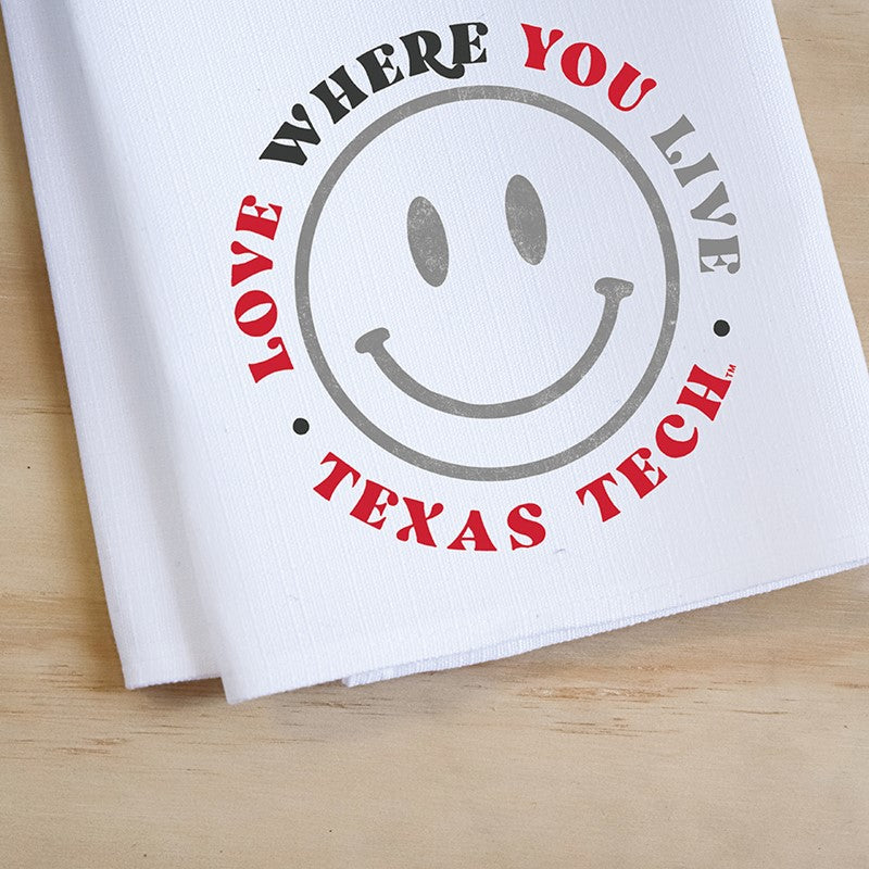 Texas Tech Love Where You Live Tea Towel