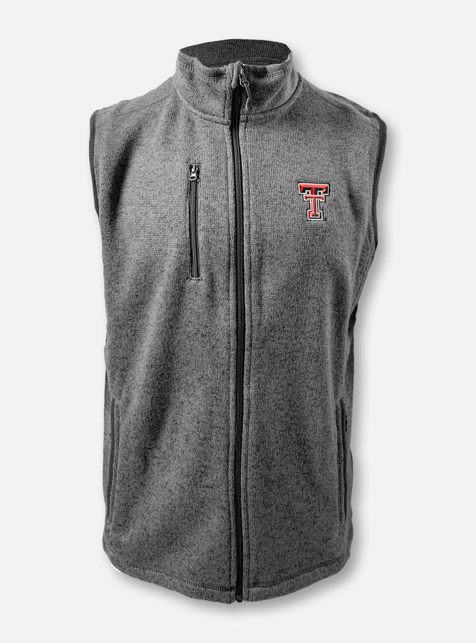 Texas Tech Red Raiders Double T "Pacific Heathered" Full-Zip Vest In Charcoal