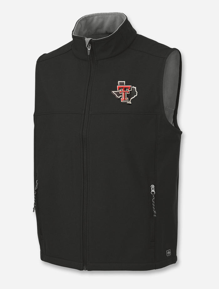Charles River Texas Tech "Soft Shell" Pride Black Full Zip Vest