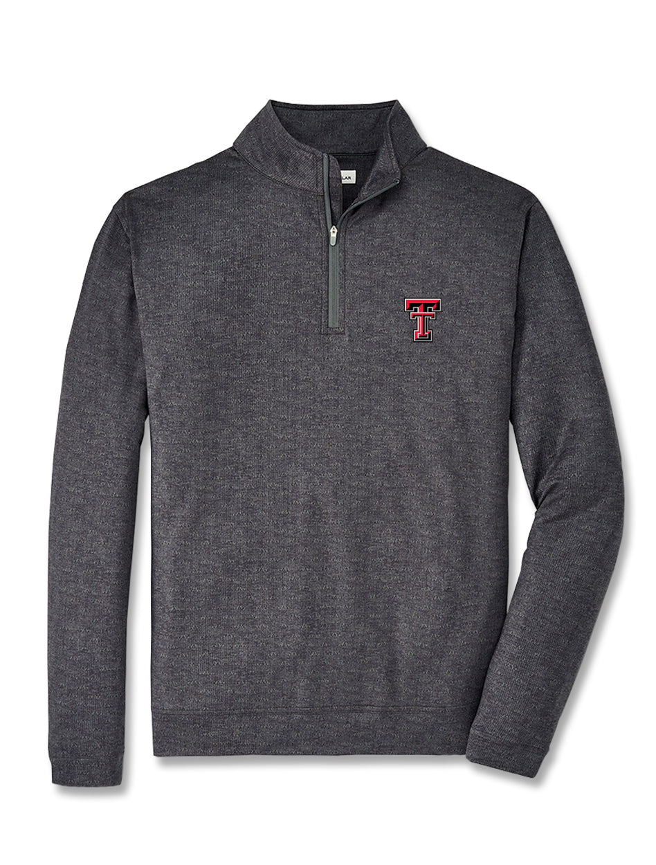 Peter Millar Texas Tech Double T Perth Stretch "Stitch" Performance Quarter Zip