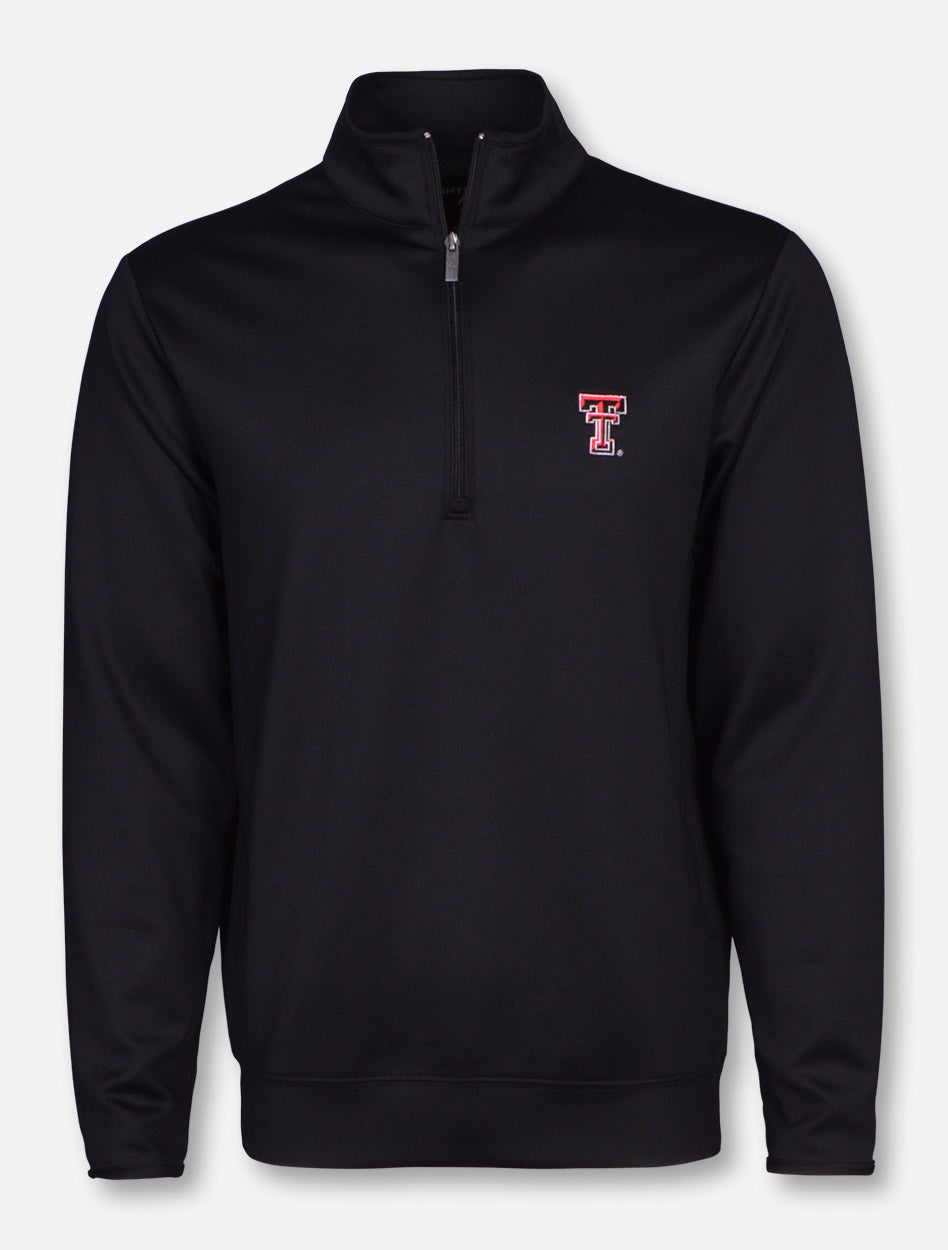 Antigua Texas Tech "Leader" Black Quarter Zip Pullover