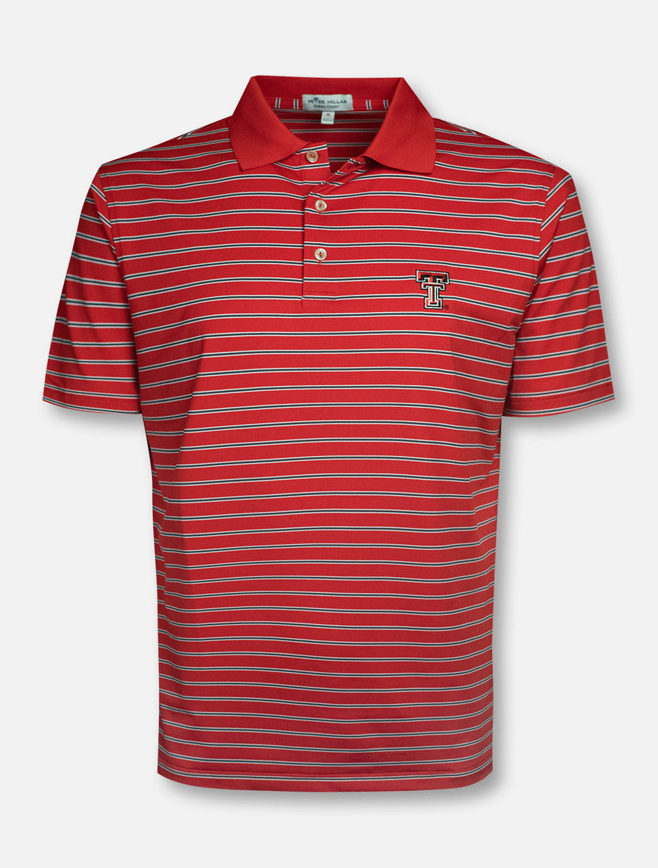 Peter Millar Texas Tech Red Raiders "Senior" Striped Red Polo