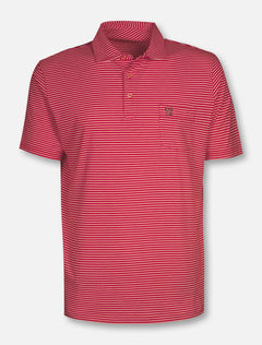 Peter Millar Texas Tech Red Raiders "Major" Mini Double T Pocket Striped Red Polo