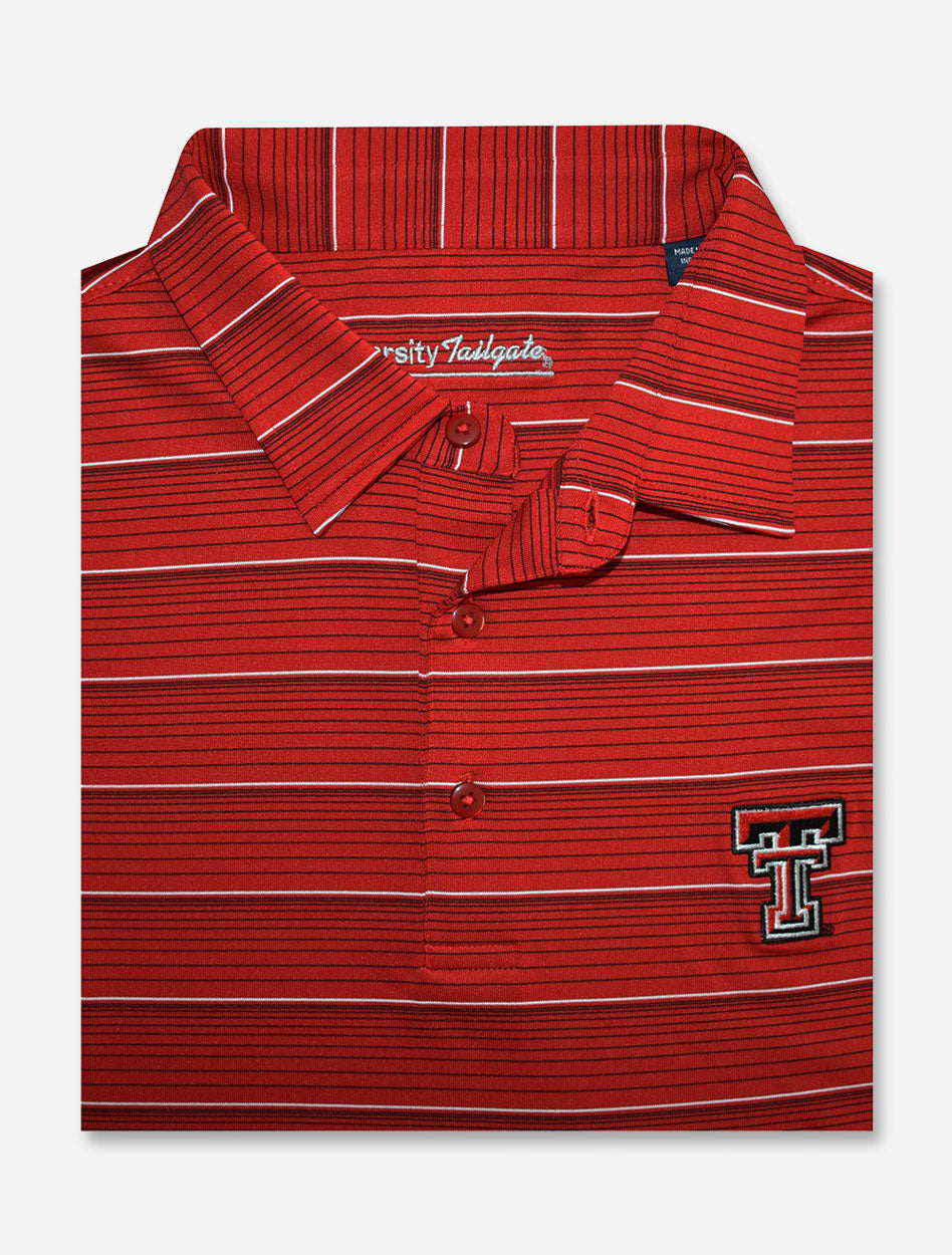 Texas Tech Red Raiders "Bankshot" Striped Men's Red Polo