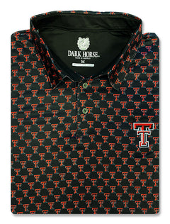 Texas Tech Dark Horse "Double T" Premium Black Men's Polo