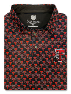 Texas Tech Dark Horse "Throwback Dot" Premium Black Men's Polo