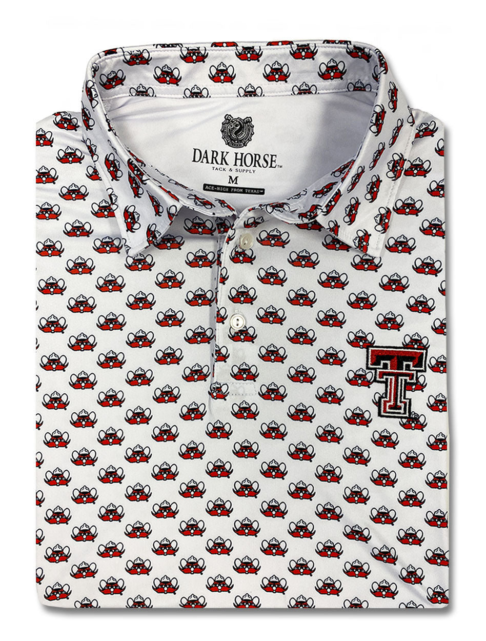 Texas Tech Dark Horse "Raider Red" Premium White Men's Polo