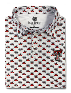 Texas Tech Dark Horse "Raider Red" Premium White Men's Polo