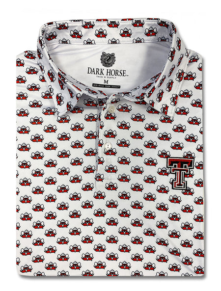 Texas Tech Dark Horse "Raider Red" Premium White Men's Polo