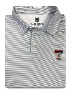 Texas Tech Dark Horse "Grey Mini Stripe" Premium Men's Polo