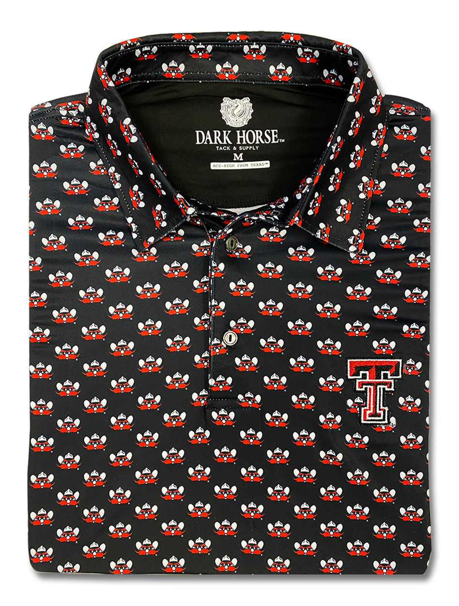 Texas Tech Dark Horse "Raider Red" Premium Black Men's Polo