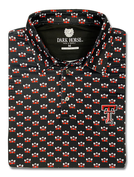 Texas Tech Dark Horse "Raider Red" Premium Black Men's Polo