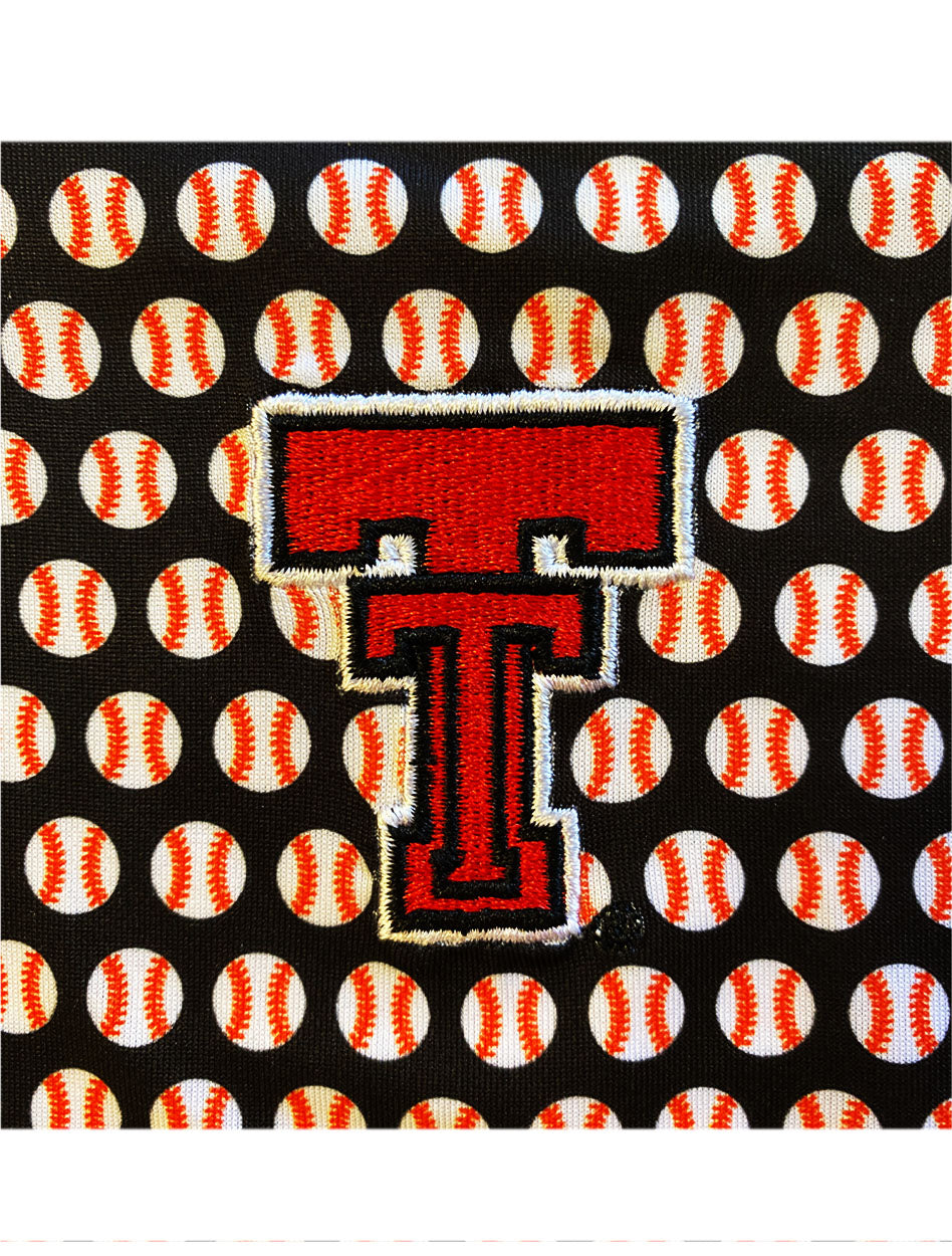 Texas Tech Dark Horse "Baseball All Over" Premium Black Polo