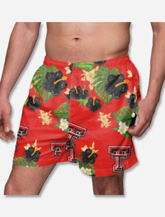 FOCO Texas Tech Red Raiders "Hawaiian Print" Swim Trunks