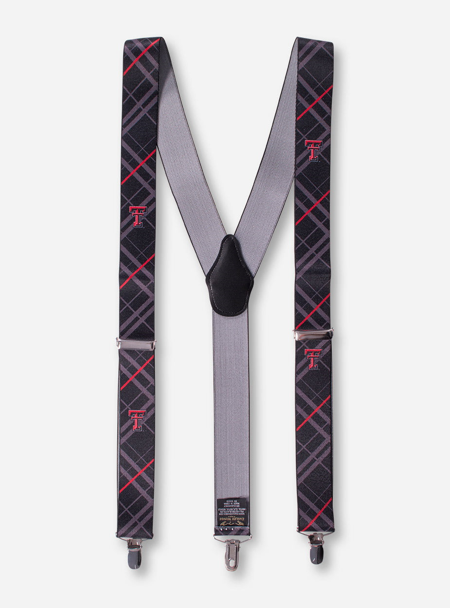 Texas Tech Double T Plaid Black Suspenders