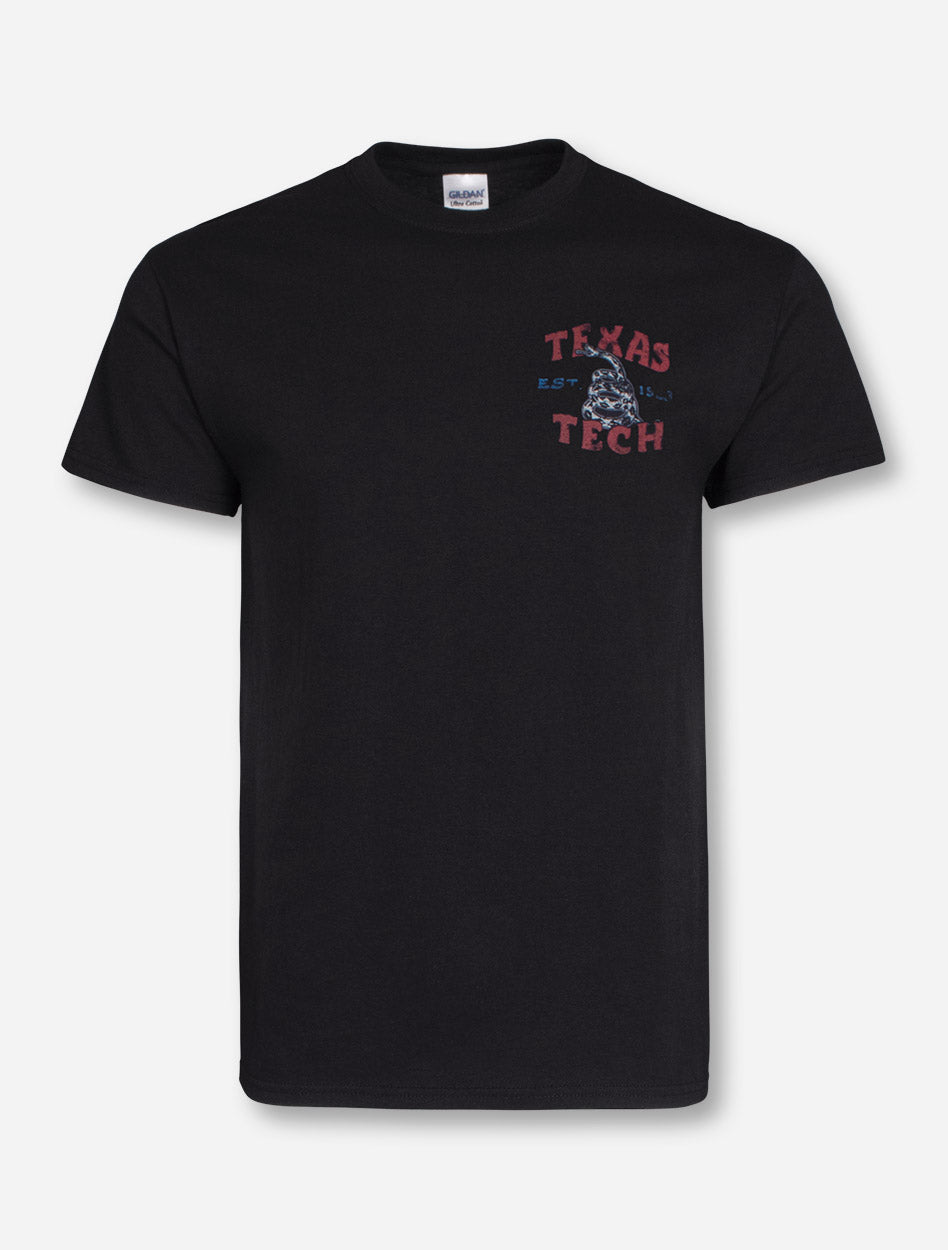 Don't Tread on Me Flag Black T-Shirt - Texas Tech