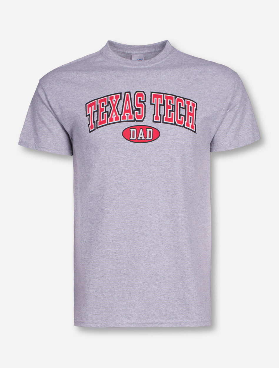 Texas Tech Dad in Oval on Heather Grey T-Shirt
