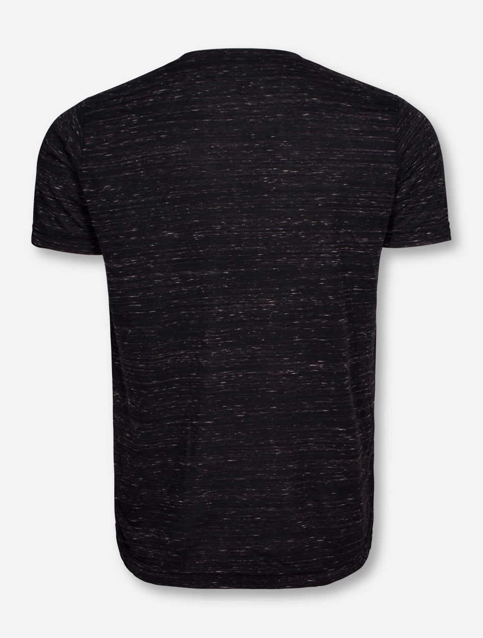 Texas Tech Arch in Red on Heather Black T-Shirt