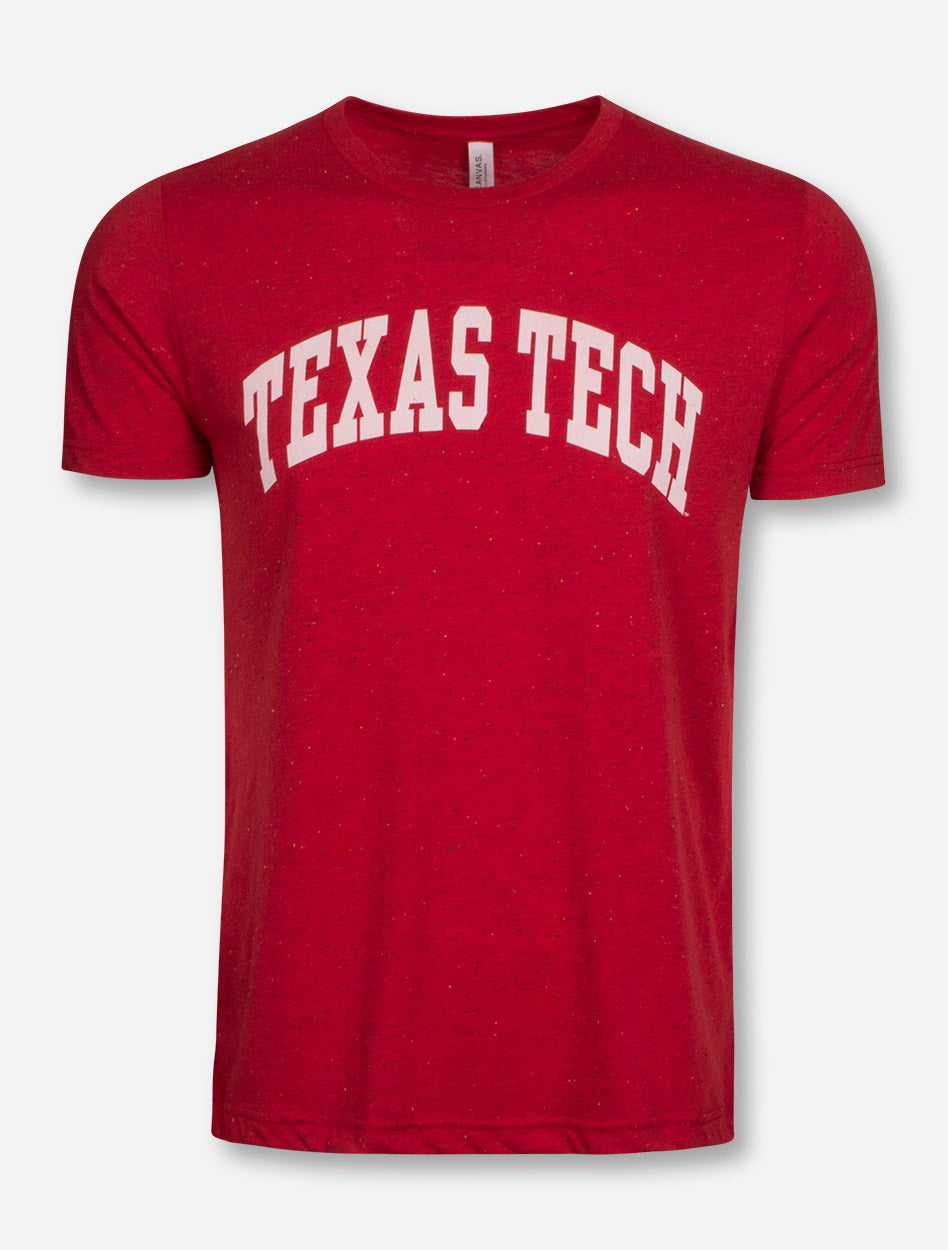 Texas Tech Arch in White on Red Confetti T-Shirt