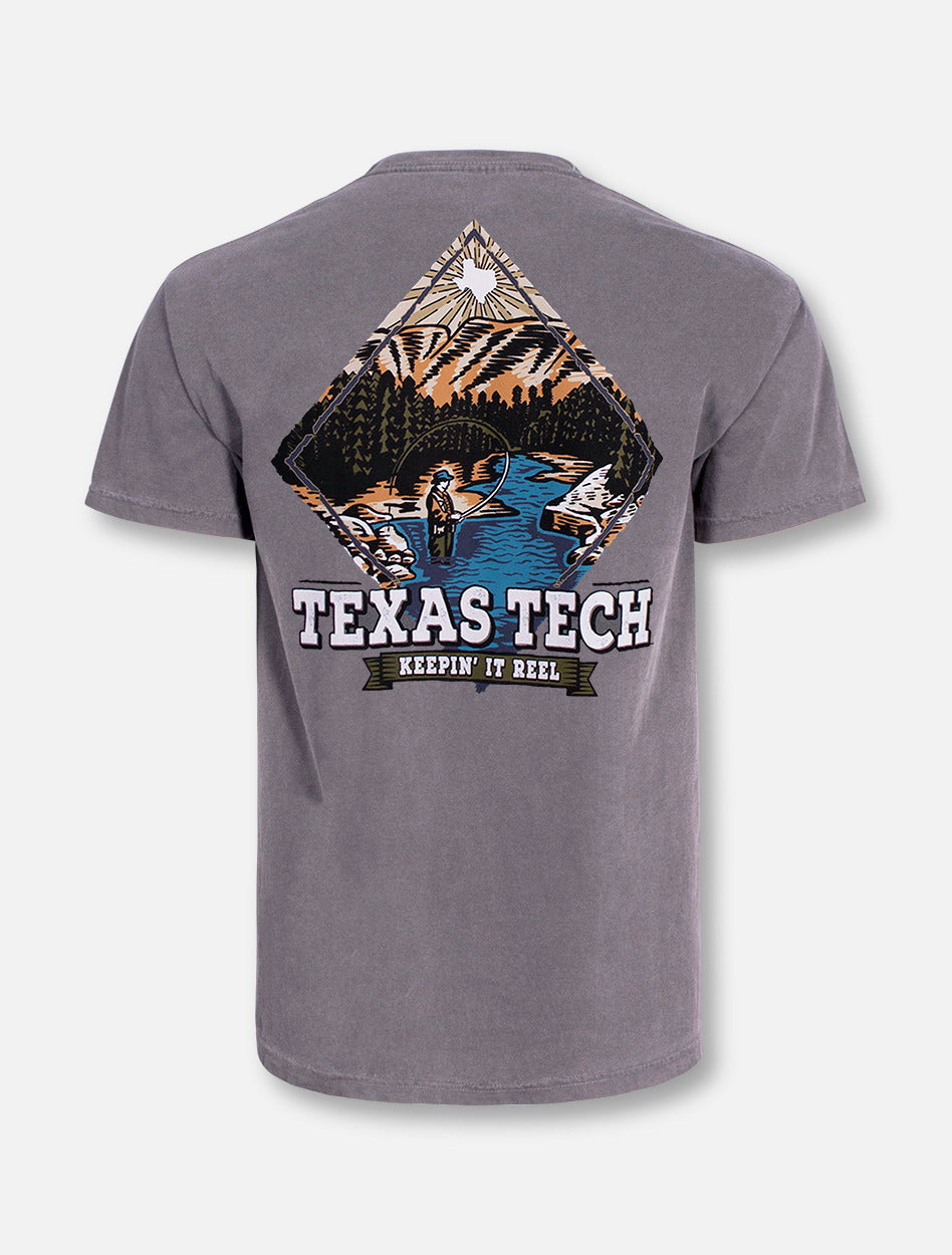 Texas Tech Red Raiders Black and White Double T "Fly Fishing" Short Sleeve T-Shirt