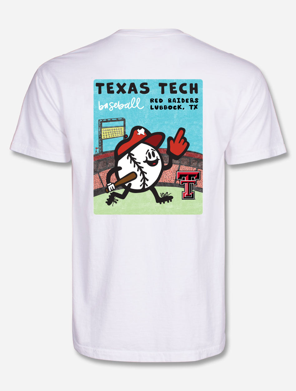 Texas Tech Red Raiders "Baseball Toon Sports" White T-Shirt