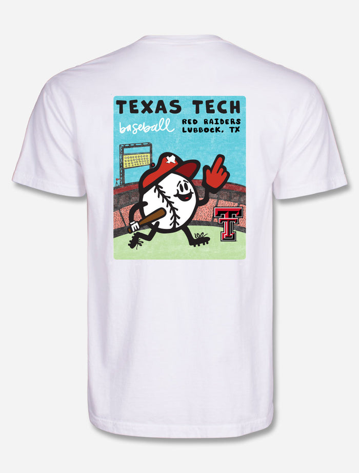 Texas Tech Red Raiders "Baseball Toon Sports" White T-Shirt