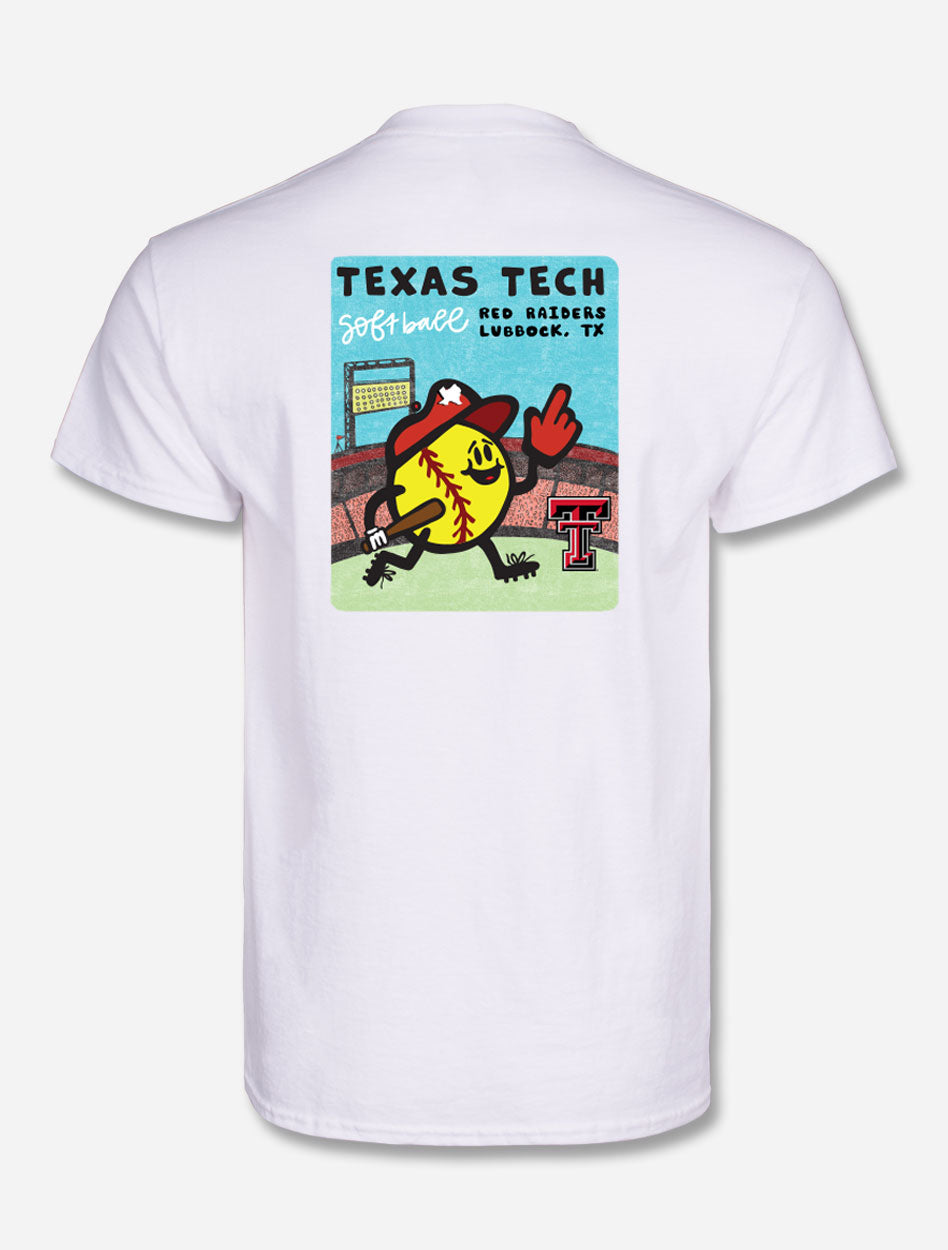 Texas Tech Red Raiders "Softball Toon Sports" White T-Shirt
