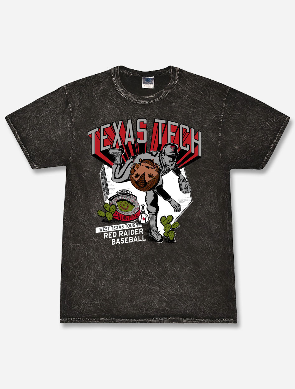 Texas Tech Red Raiders "Bean Ball" Baseball Black Washed T-Shirt