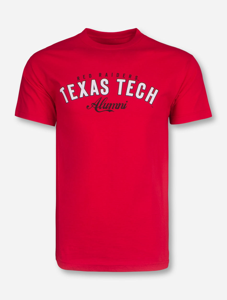 Texas Tech Alumni Script on Red T-Shirt