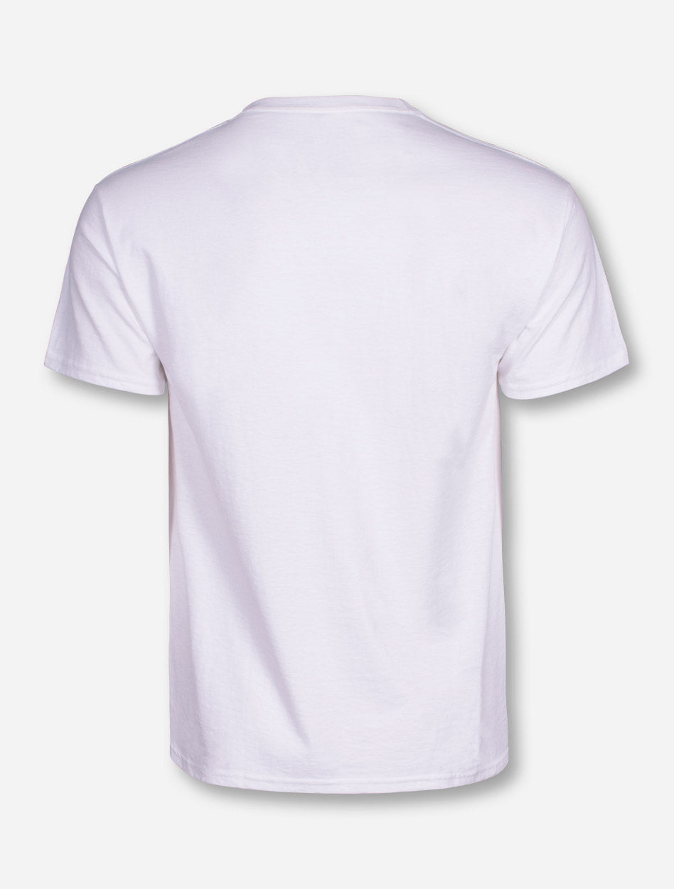 Texas Tech Baseball Laces on White T-Shirt