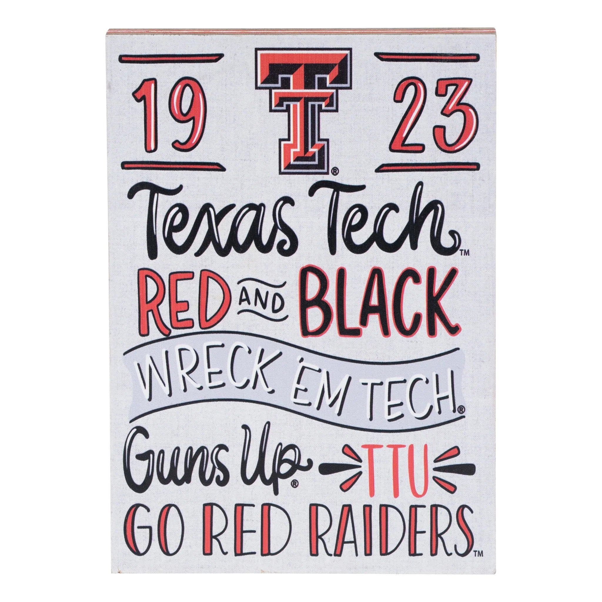 Texas Tech Wreck 'em Tech "Spirit" Block